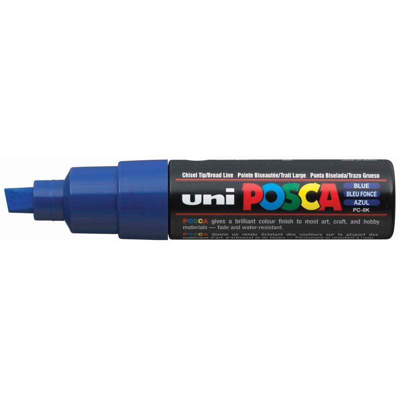 Uni Posca Marker 8.0mm Bold Chisel Blue PC-8K - Office Connect 2018