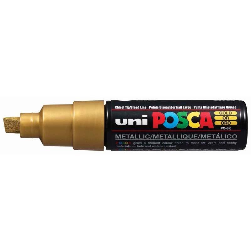 Uni Posca Marker 8.0mm Bold Chisel Gold PC-8K - Office Connect 2018