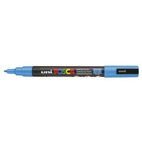 Uni Posca Marker 0.9-1.3mm Fine Sky Blue PC-3M - Office Connect 2018