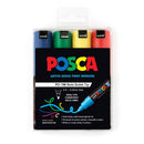 Uni Posca Marker 4.5-5.5mm 4 Pack Green Yellow Red Blue PC-7M - Office Connect 2018