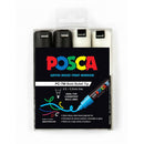 Uni Posca Marker 4.5-5.5mm 4 Pack Black White PC-7M - Office Connect 2018