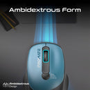 PROMATE EZGrip Ambidextrous Ergonomic Wireless Mouse. 800/1200/1600Dpi, Easy Plug & Play, Up to 6 Millon Keystrokes, Lag-free, Long Life Battery with Low Power Consumption. Blue Colour - Office Connect 2018