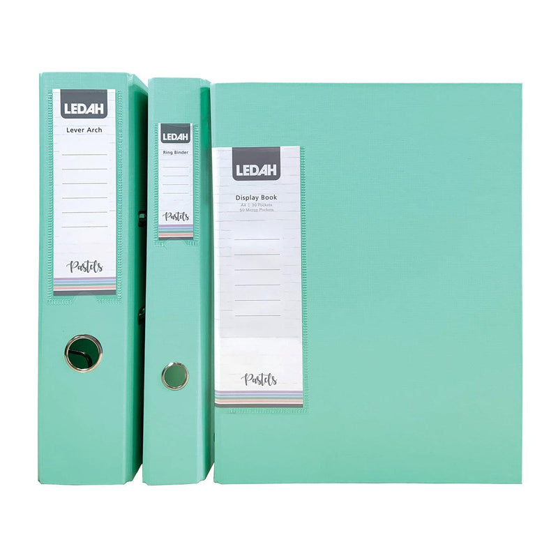 Ledah Pastels Binder Green A4 Lever Arch - Office Connect 2018
