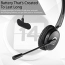 PROMATE Over ear Mono Bluetooth Headset with HD Voice Clarity. Noise-Cancelling Microphone, All day Ergonomic Comfort Fit, Built-in Controls, All day battery, up to 14 Hours with 220mAh. Colour Black. - Office Connect 2018