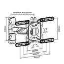 BRATECK 23''-55'' Full motion TV wall mount bracket. Extend, tilt and swivel. VESA Support up to: 400x400 Max load: 35kg. Profile: 49-305mm. Hidden cable management. Colour: Black. - Office Connect 2018