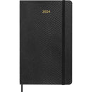 Moleskine Diary 12 Month Weekly + Notes HC Large Precious + Ethical Boa Texture Black - Office Connect 2018
