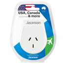 JACKSON Slim Outbound Travel Adaptor for use in USA/Canada. 3-Pin NZ/AUS Plugs. - Office Connect 2018