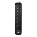 JACKSON 6-Way Raptor Powerboard with Surge & Overload Protection. 6x Individual Push Button LED On/Off  Indicator Switch. Rapid Charge 30W USB Type-C PD & 30W USB Type-A. Surge Diagnostic LED. - Office Connect 2018
