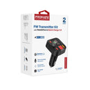 PROMATE Wireless In-Car FM Transmitter with USB-C & USB-A Ports. Hands-Free with Built in MicroPhone. Steam via Bluetooth or USB Flash Drive. Smart LCD Screen & up to 5M Operating Distance