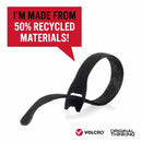 VELCRO Brand ECO Pre-cut 6pk Straps Made from 50% Recycled Materials. Strong, Durable, Reliable & Reusable. 9.5mm x 12.7cm Black Ties Suitable for Indoor or Outdoor Use. Wrap & Unwrap Over 1,000 Times. - Office Connect 2018