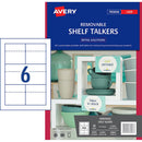 Avery Shelf Talkers C32301 Removable 55x85mm 6up 5 Sheets - Office Connect 2018