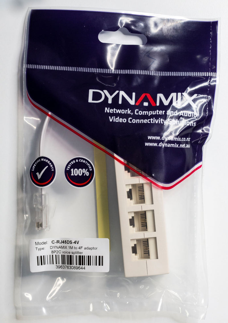 DYNAMIX RJ45 Splitter, 4-Way Voice Extensions