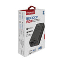 PROMATE 38000mAh 130W Quick Charging PowerBank with 100W PD. Charge Laptops, Tablets, & Phones, Charge 3 Devices Simultaneously, 2x USB-C & 1x USB-A Output, Adaptive Charging. Black Colour - Office Connect 2018
