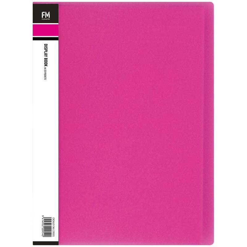 FM Display Book Vivid A4 Shocking Pink 20 Pocket - Office Connect 2018