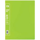 FM A4 Premium Display Book 20 Pocket Lime Green - Office Connect 2018