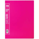 FM A4 Premium Display Book 20 Pocket Shocking Pink - Office Connect 2018