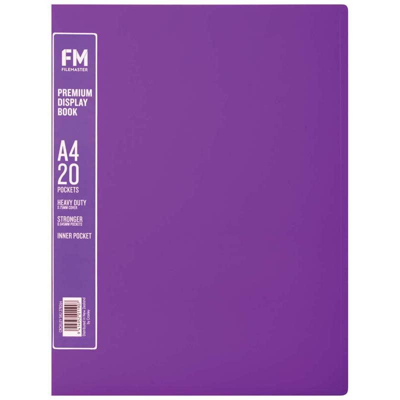 FM A4 Premium Display Book 20 Pocket Passion Purple - Office Connect 2018