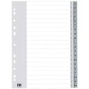 FM Indices A-Z A4 Grey Polyprop - Office Connect 2018