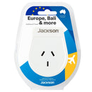 JACKSON Slim Outbound Travel Adaptor for use in Europe/Bali. 3-Pin NZ/AUS Plugs. - Office Connect 2018