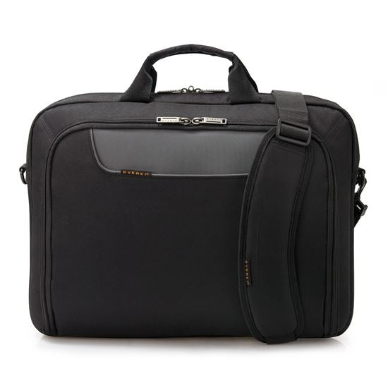 EVERKI Advance Briefcase 17.3'', Separate zippered accessory pocket, Front stash pocket, Trolley handle pass through strap, Ergonomic shoulder pad - Office Connect 2018