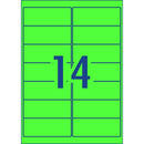 Avery Shipping Label L7163FG Fl Green Laser 99.1x38.1mm 14up 25 Sheets - Office Connect 2018