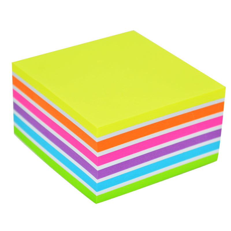 Stick'n Note Cube 76x76mm 400 Sheets Neon Pastel Mix - Office Connect 2018