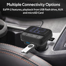 PROMATE Wireless In-Car FM Transmitter with Dual USB-A ports. Supports Handsfree. Playback from USB, MicroSD, or Flash Drive. Remote Control. LCD Display. Easy Plug-n-Play. Black Colour. - Office Connect 2018