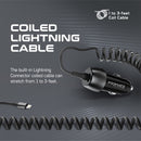 PROMATE 33W Car Charger with Lightning Cable and USB-A Port. Qualcomm 3.0 18W Quick Charge. Over Charge and Short Circuit Protection Compatible with iPhones, iPads and iPods - Office Connect 2018