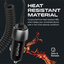 PROMATE 33W Car Charger with Lightning Cable and USB-A Port. Qualcomm 3.0 18W Quick Charge. Over Charge and Short Circuit Protection Compatible with iPhones, iPads and iPods - Office Connect 2018