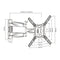 BRATECK 23''-55'' Full motion TV wall mount bracket. Extend, tilt and swivel. VESA Support up to: 400x400 Max load: 35kg. Profile: 49-515mm. Hidden cable management. Colour: Black. - Office Connect 2018