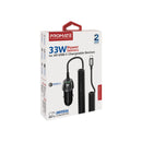 PROMATE 33W Car Charger with USB-C Cable. Output USB-A and USB-C. Qualcomm 3.0 18W Quick Charge. Over Charging and Short Circuit Protection. Compatible with all USB Chargeable Devices - Office Connect 2018
