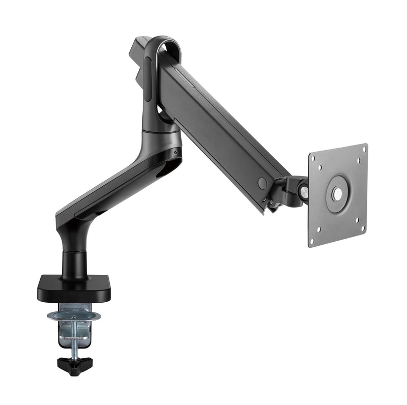 BRATECK 17"-32" Premium Aluminium Spring-Assisted Desk Mount Monitor Arm. Supports VESA up to 100x100. Extend, Tilt and Swivel. Detachable VESA Plate.