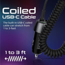PROMATE 33W Car Charger with USB-C Cable. Output USB-A and USB-C. Qualcomm 3.0 18W Quick Charge. Over Charging and Short Circuit Protection. Compatible with all USB Chargeable Devices - Office Connect 2018