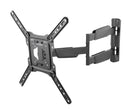 BRATECK 23''-55'' Full Motion TV Wall Mount Bracket with Lenghtened Arm. Extend, Tilt & Swivel. VESA Support up to: 400x400. Max Load: 35kg. Profile: 49-615mm. Hidden Cable Management. Black Colour. - Office Connect 2018