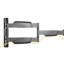 BRATECK 23''-55'' Full Motion TV Wall Mount Bracket with Lenghtened Arm. Extend, Tilt & Swivel. VESA Support up to: 400x400. Max Load: 35kg. Profile: 49-615mm. Hidden Cable Management. Black Colour. - Office Connect 2018