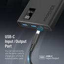 PROMATE 10000mAh Power Bank with Smart LED Display & Super Slim Design. Includes 2x USB-A & 1x USB-C Ports. 2A (Shared) Charging. Auto Voltage Regulation. Charge 3x Devices. Black Colour. - Office Connect 2018