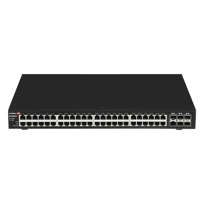 EDIMAX 54-Port Gigabit Web Smart Switch with 6x SFP+ 10G Ports 48x Ethernet Ports + 6 SFP+ 10G Uplink Ports. 216 Gbps Backplane Bandwidth. Alive Check, DHCP