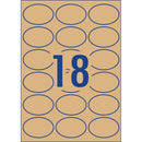 Avery Label L7103 Oval Kraft 18up 15 Sheets 63x42mm - Office Connect 2018