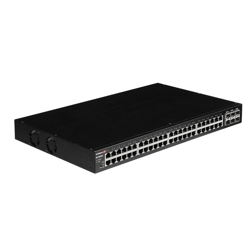 EDIMAX 54-Port Gigabit Web Smart Switch with 6x SFP+ 10G Ports 48x Ethernet Ports + 6 SFP+ 10G Uplink Ports. 216 Gbps Backplane Bandwidth. Alive Check, DHCP