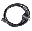 DYNAMIX 2M 3-Pin TAPON Ended Plug to IEC C13 Female Connector 10A SAA Approved Power Cord. 1.0mm copper core. BLACK Colour.