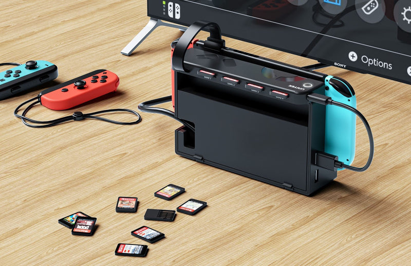 UNITEK Switch 4-in-1 Game Card Reader with 4x Card Reader Slots. One-touch Display/Game Switching. Compact & Lightweight. Plug & Play. - Office Connect 2018
