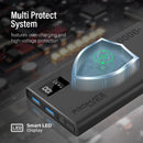 PROMATE 10000mAh Power Bank with Smart LED Display & Super Slim Design. Includes 2x USB-A & 1x USB-C Ports. 2A (Shared) Charging. Auto Voltage Regulation. Charge 3x Devices. Black Colour. - Office Connect 2018
