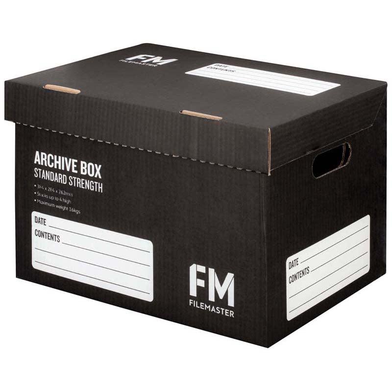 FM Box Archive Black Standard Strength 384x284x262mm Inside Measure - Office Connect 2018