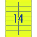 Avery Shipping Label L7163FY Flo Yellow Laser 99.1x38.1mm 14up 25 Sheets - Office Connect 2018