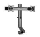 BRATECK 17-27'' Dual monitor desk mount. Sit/Stand workstation Compatible. Max load 7Kgs. Supports VESA 75x75 & 100x100. Rotate, tilt and swivel. Colour: Black.