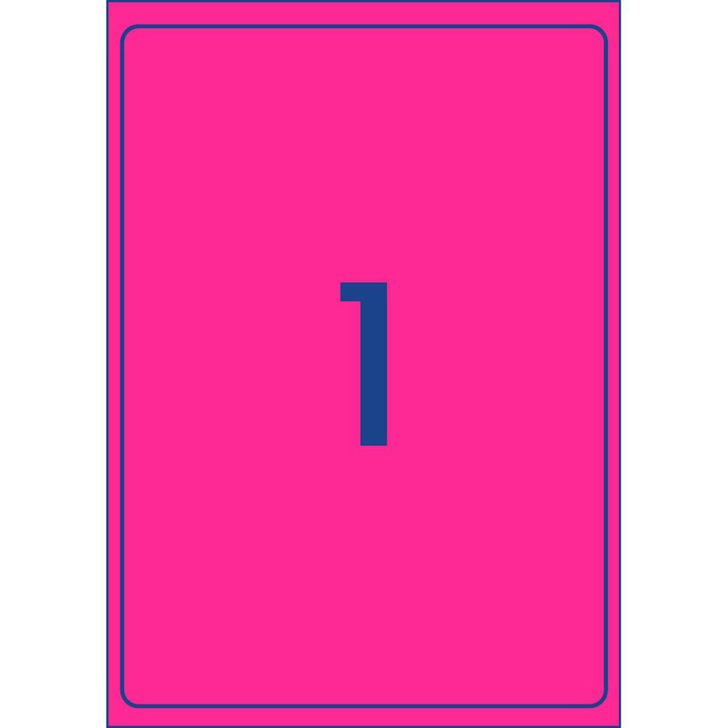 Avery Shipping Label L7167FP Flo Pink Laser 199.6 X 289.1mm 1up 25 Sheets - Office Connect 2018