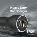 PROMATE 120W PD In-Car Phone, Tablet, Notebook/Macbook Charger. Dual USB-C Ports, 1x USB-A Port, QC 3.0, Charge 2x Devices Simultaneously, Sleek & Compact, Universal Compatibility. Black. - Office Connect 2018