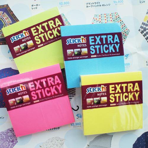 Stick'n Note Extra Sticky 76x76mm 90 Sheet Neon Green - Office Connect 2018