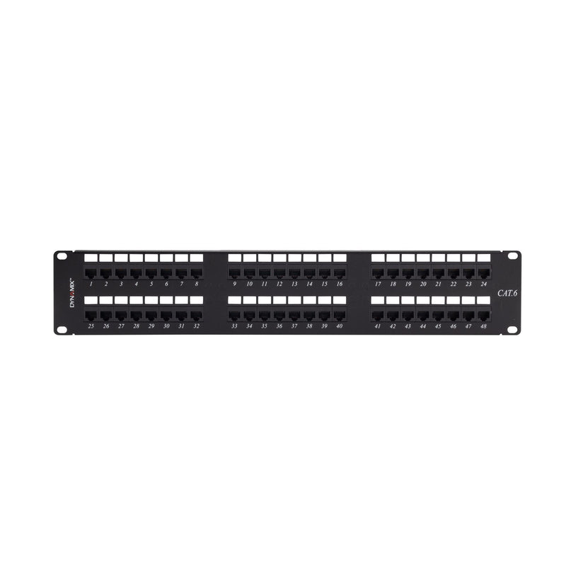 DYNAMIX 48 Port 19'' Cat6 UTP Patch Panel T568A & T568B Wiring. 2RU. 110x Terminations - Office Connect 2018