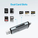 UNITEK 2-in-1 SD 3.0 Card Reader. Dual USB-A & USB-C Connectors. Supports 5Gbps Fast Trasfer Speed, Plug & Play, Alluminium Alloy Body, Space Grey. - Office Connect 2018